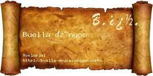 Buella Ányos névjegykártya